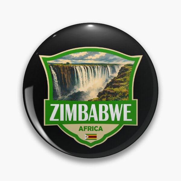Item preview, Zimbabwe Illustration Retro Badge designed and sold by KrisSidDesigns.