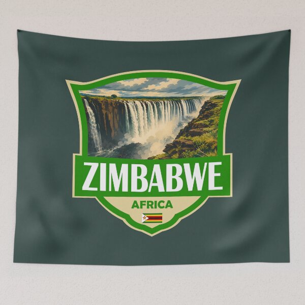 Item preview, Zimbabwe Illustration Retro Badge designed and sold by KrisSidDesigns.