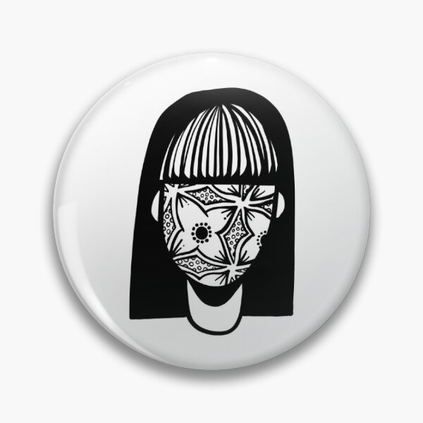 Item preview, Moody Hibiscus Face Bob Haircut Brutalist Portrait Art designed and sold by volkanikstudios.