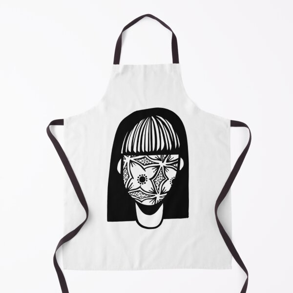 Item preview, Moody Hibiscus Face Bob Haircut Brutalist Portrait Art designed and sold by volkanikstudios.