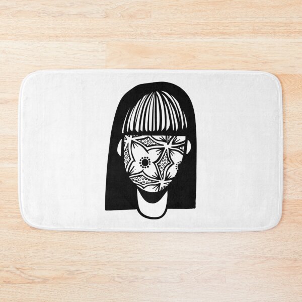 Item preview, Moody Hibiscus Face Bob Haircut Brutalist Portrait Art designed and sold by volkanikstudios.