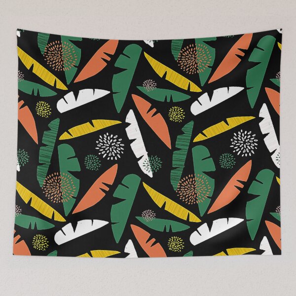Item preview, Tangerine, Yellow And Green Palm Leaves Artsy Pattern designed and sold by DEC02.