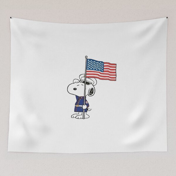 Item preview, Patriotic Snoopy Marine Soldier Saluting USA Flag designed and sold by Dimeure-ART.