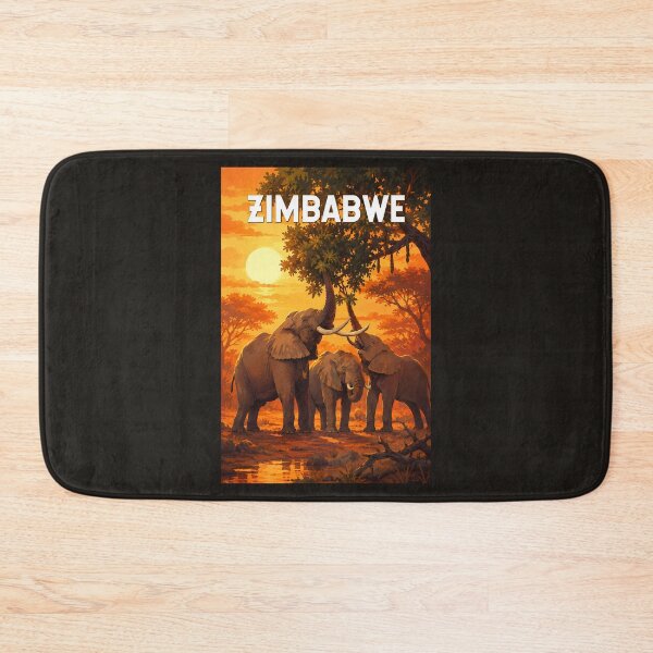Item preview, Zimbabwe Illustration Travel Art Vintage designed and sold by KrisSidDesigns.