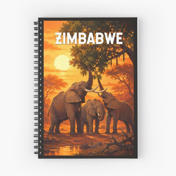 Item preview, Zimbabwe Illustration Travel Art Vintage designed and sold by KrisSidDesigns.