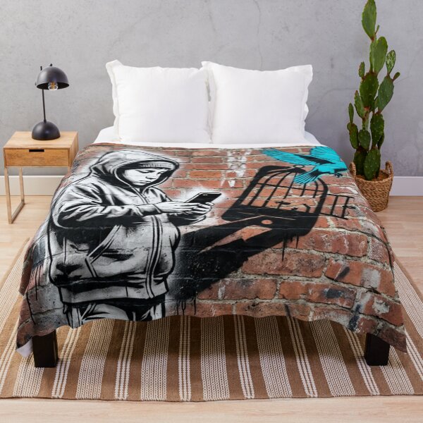 Item preview, Boy Mobile Phone and Bird Cage Urban Art designed and sold by gopurartwork69.