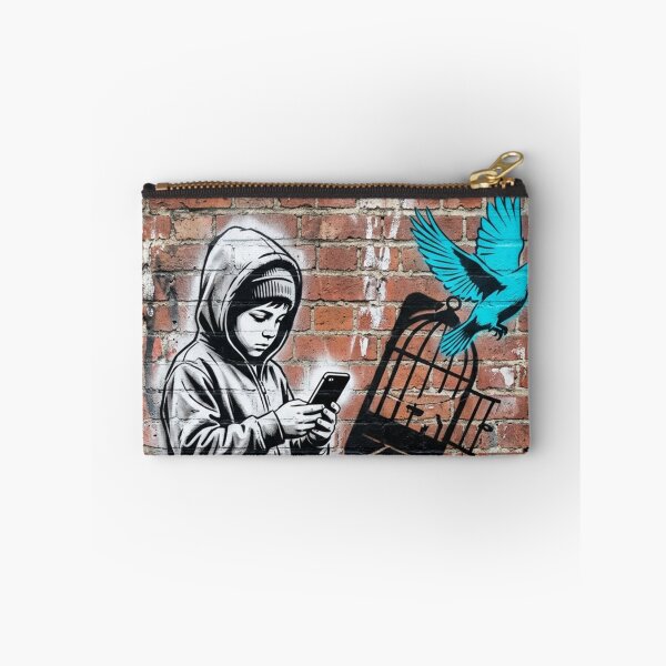 Item preview, Boy Mobile Phone and Bird Cage Urban Art designed and sold by gopurartwork69.