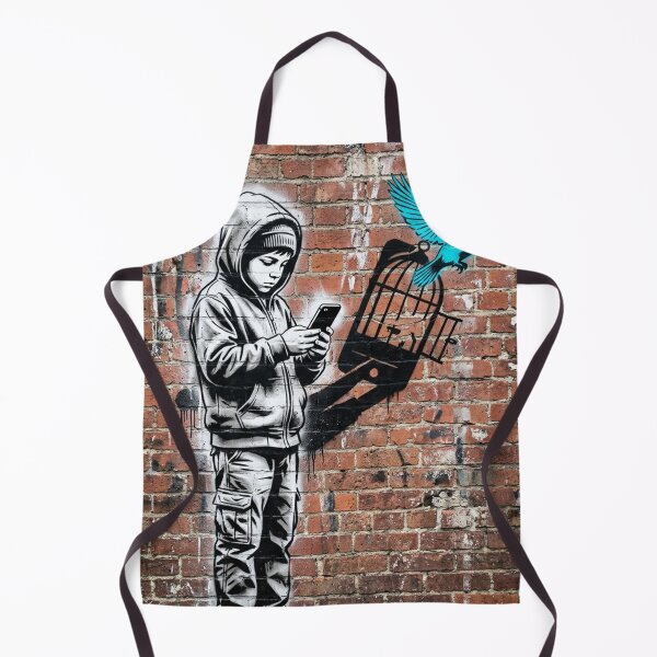 Item preview, Boy Mobile Phone and Bird Cage Urban Art designed and sold by gopurartwork69.