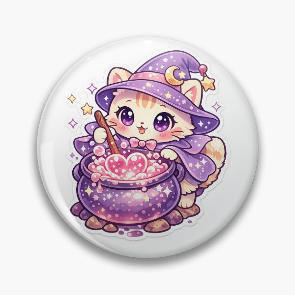 Item preview, Wizard Cat Sticker Kawaii Magic Aesthetic for Fantasy Lovers & Cat Fans designed and sold by CutePrintCorner.