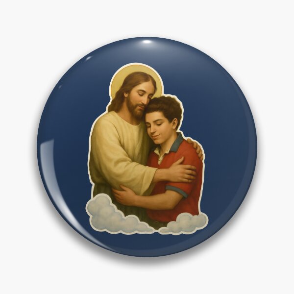 Item preview, Vintage Jesus Hugging Saint Carlo Acutis Christian Faith  designed and sold by Colorfulman.