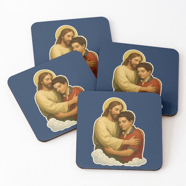 Item preview, Vintage Jesus Hugging Saint Carlo Acutis Christian Faith  designed and sold by Colorfulman.