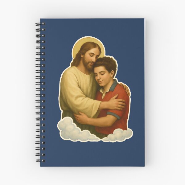 Item preview, Vintage Jesus Hugging Saint Carlo Acutis Christian Faith  designed and sold by Colorfulman.