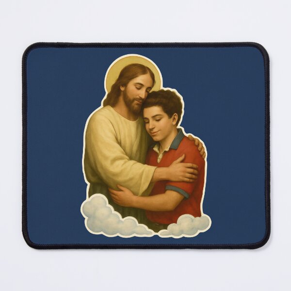 Item preview, Vintage Jesus Hugging Saint Carlo Acutis Christian Faith designed and sold by Colorfulman.