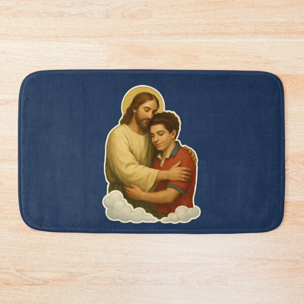 Item preview, Vintage Jesus Hugging Saint Carlo Acutis Christian Faith  designed and sold by Colorfulman.