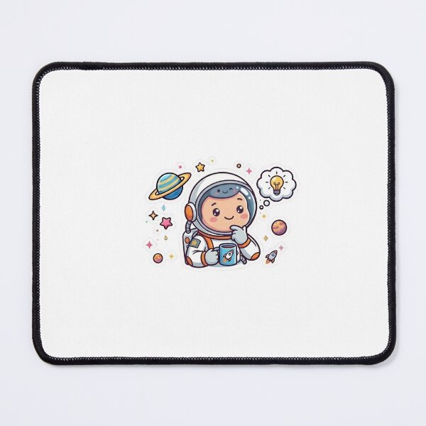 Item preview, Cute Thinking Astronaut with Coffee Sticker | Space Coffee Lover Cartoon designed and sold by AmanPalCreates.