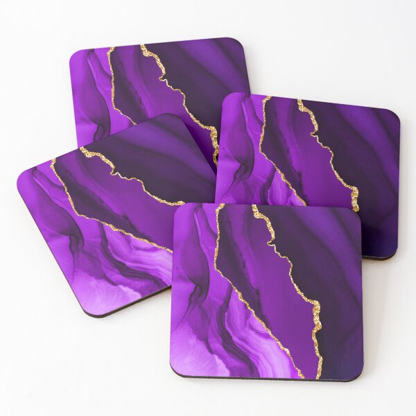 Aperçu de l'œuvre Art marbré violet et (faux) or à paillettes (faux) créée et vendue par DEC02.