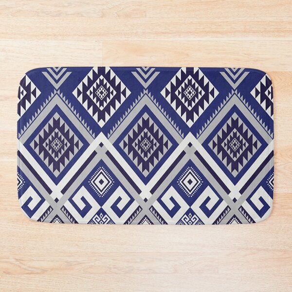 Item preview, Navy Blue Tribal Diamond Kilim Design designed and sold by arteresting-art.