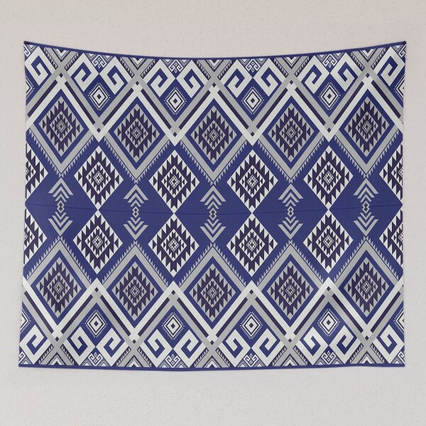Item preview, Navy Blue Tribal Diamond Kilim Design designed and sold by arteresting-art.