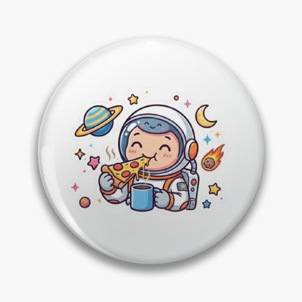 Item preview, Cute Astronaut Eating Pizza Sticker | Space Pizza Lover Cartoon designed and sold by AmanPalCreates.