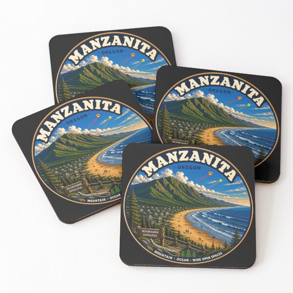 Item preview, Manzanita Oregon Vintage Coastal Badge | Neahkahnie Overlook Beach Travel Sticker designed and sold by Swanny's Custom T-shirt and Gift Designs.