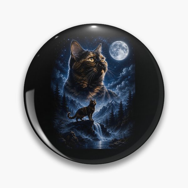 Item preview, Tortoiseshell Cat Howling At Moon designed and sold by zoes-ink.