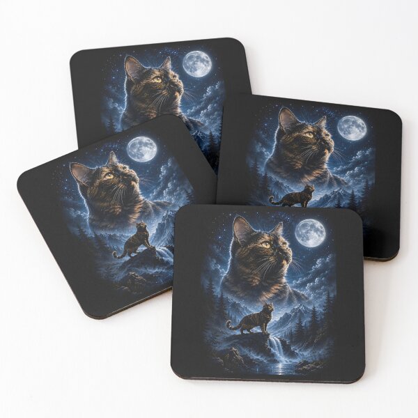 Item preview, Tortoiseshell Cat Howling At Moon designed and sold by zoes-ink.