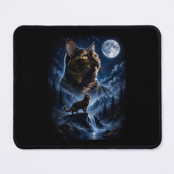 Item preview, Tortoiseshell Cat Howling At Moon designed and sold by zoes-ink.