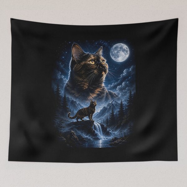 Item preview, Tortoiseshell Cat Howling At Moon designed and sold by zoes-ink.