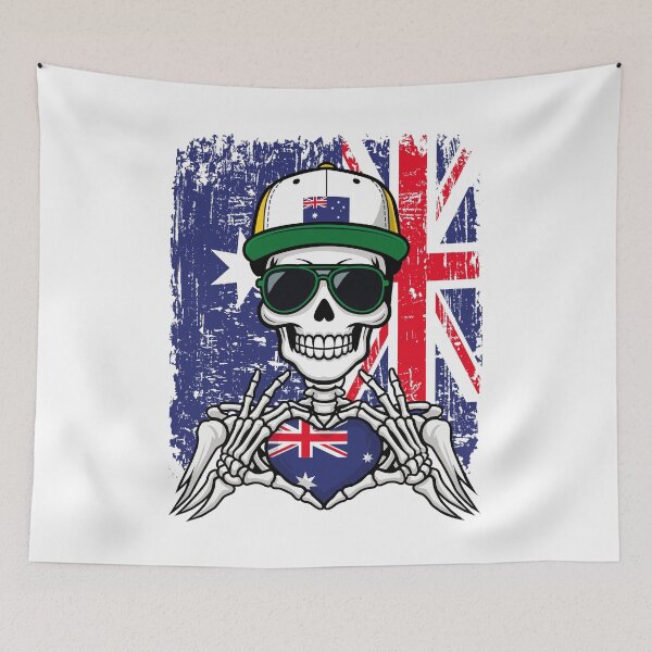 Item preview, Australian Pride Skeleton Art Tee designed and sold by Colorful Designs.