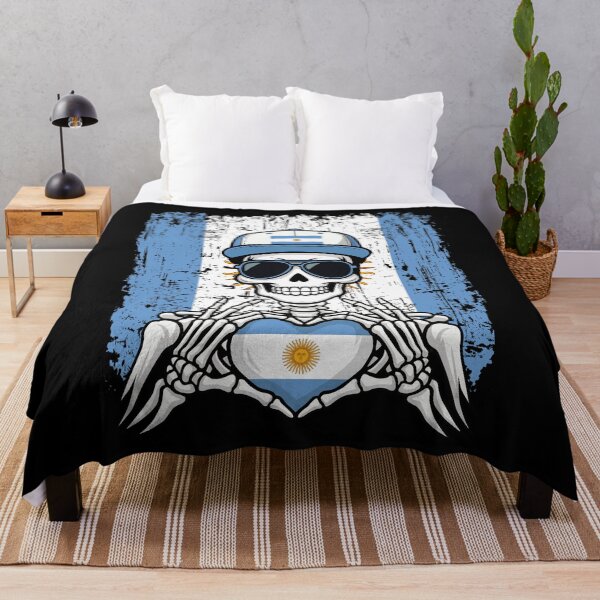 Item preview, Argentinian Pride Skeleton Art Tee designed and sold by Colorful Designs.