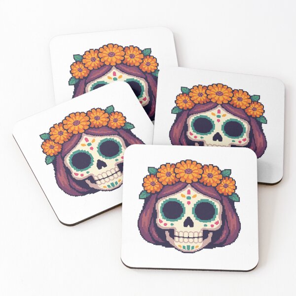 Item preview, PixelBruja Catrina — Dia de los Muertos Pixel Art Sticker designed and sold by PixelBrujeria.