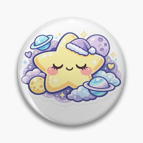 Item preview, Sleeping Star Sticker Kawaii Space Aesthetic for Dreamers & Celestial Lovers designed and sold by CutePrintCorner.