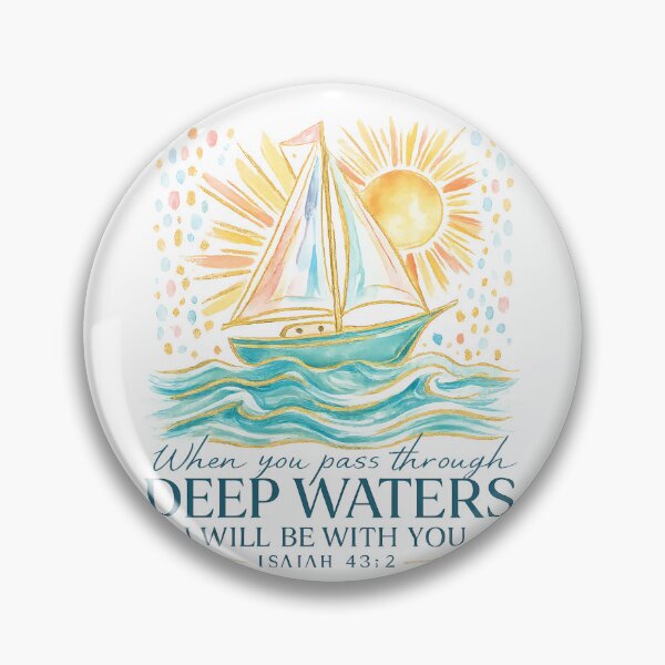 Item preview, Pass Through Deep Waters Christian Summer | Faith Bible Verse Retro Beach Design designed and sold by ronakris009.