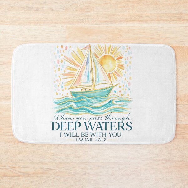 Item preview, Pass Through Deep Waters Christian Summer | Faith Bible Verse Retro Beach Design designed and sold by ronakris009.