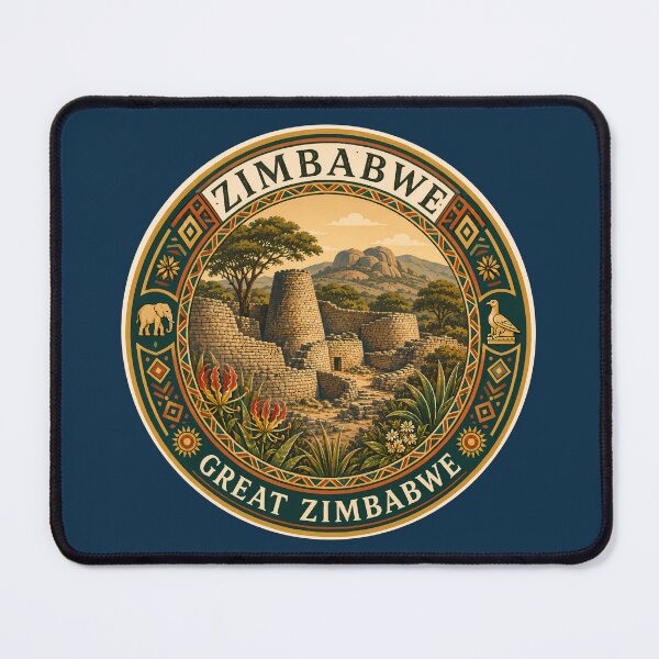 Item preview, Zimbabwe Illustration Travel Art Badge designed and sold by KrisSidDesigns.
