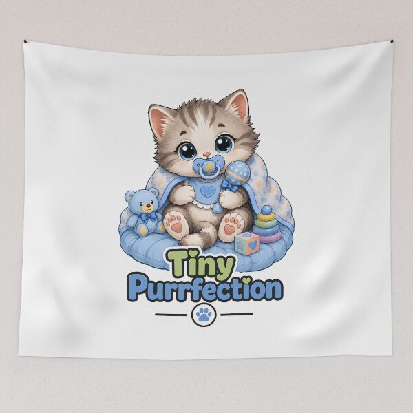 Item preview, Tiny Purrfection Baby Boy Kitten Nursery designed and sold by MoodCats.