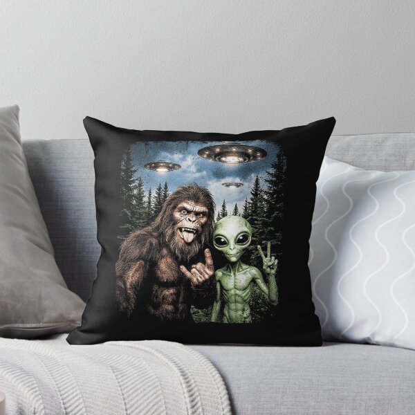 Item preview, Bigfoot Alien Selfie Rock On Peace Sign  designed and sold by jigglywinx.