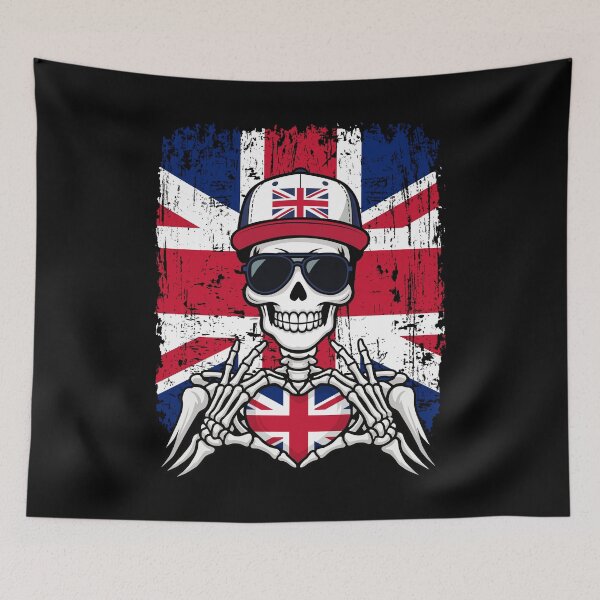 Item preview, British Pride Skeleton Art - UK Flag & Union Jack Soccer Tee designed and sold by Colorful Designs.