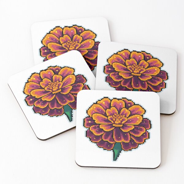 Item preview, Cempasuchil Marigold — Dia de los Muertos Pixel Art Sticker designed and sold by PixelBrujeria.