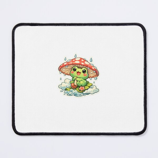 Item preview, Mushroom Frog Sticker Kawaii Cottagecore Fantasy Aesthetic for Nature Lovers designed and sold by CutePrintCorner.