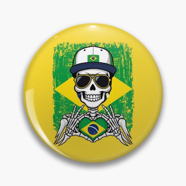 Item preview, Brazil Football Skeleton - Brazilian Pride & Soccer Art Tee designed and sold by Colorful Designs.