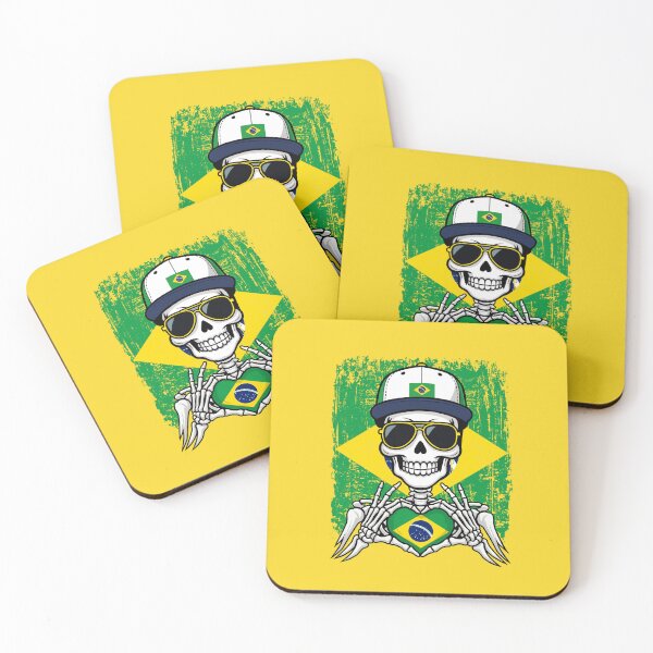 Item preview, Brazil Football Skeleton - Brazilian Pride & Soccer Art Tee designed and sold by Colorful Designs.