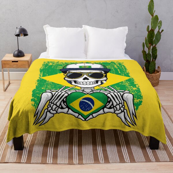 Item preview, Brazil Football Skeleton - Brazilian Pride & Soccer Art Tee designed and sold by Colorful Designs.