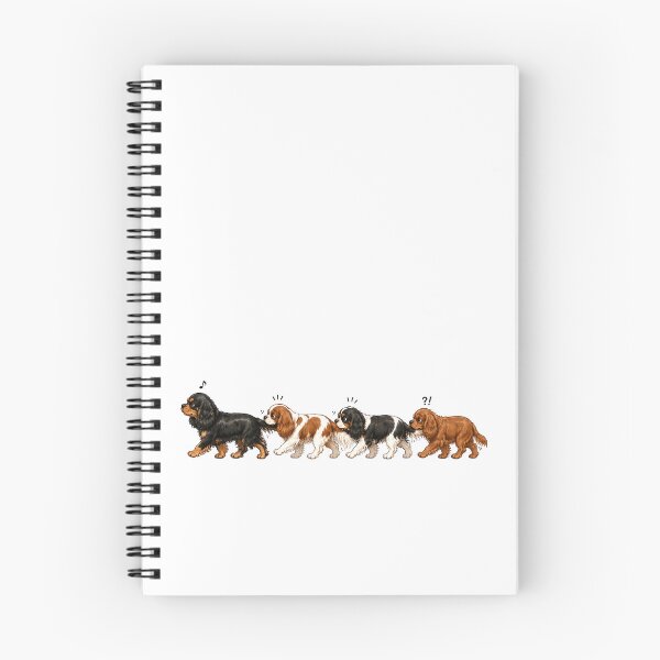 Item preview, Walking Cavalier King Charles Spaniels | Four Colors Watercolor Dog Art designed and sold by SakuraWaStyle.
