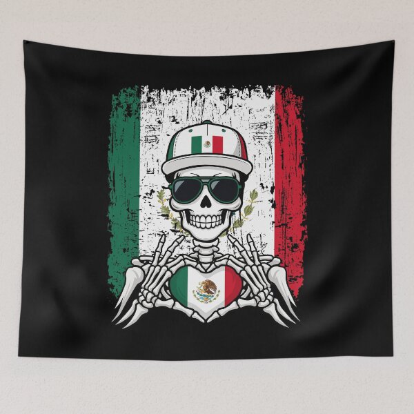 Item preview, Mexican Pride Skeleton Art - Mexico Football & Calavera Soccer Tee designed and sold by Colorful Designs.
