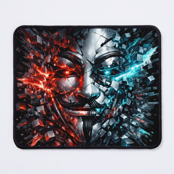 Item preview, Cyberpunk Hacker Mask – Futuristic Anonymous AI Glitch Tech Design designed and sold by JonelCrafts.