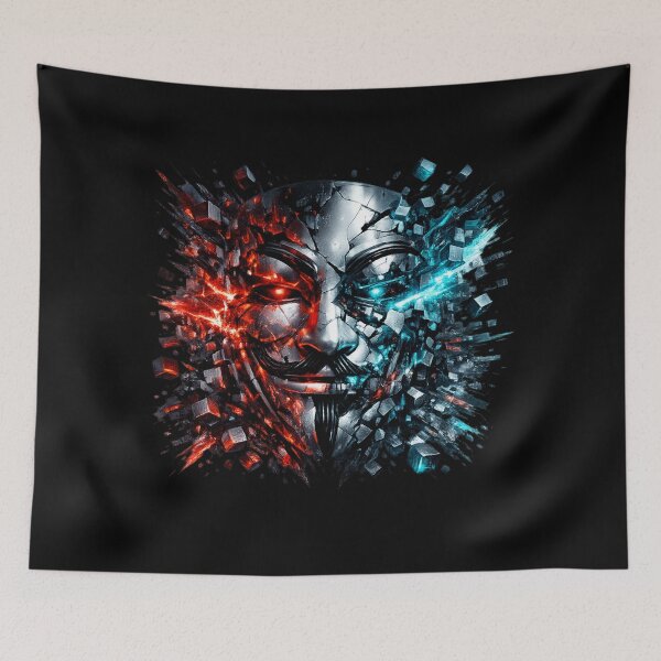 Item preview, Cyberpunk Hacker Mask – Futuristic Anonymous AI Glitch Tech Design designed and sold by JonelCrafts.