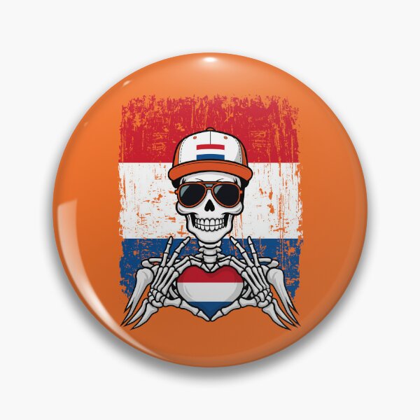 Item preview, Dutch Pride Skeleton Art - Netherlands Football & Orange Spirit Tee designed and sold by Colorful Designs.
