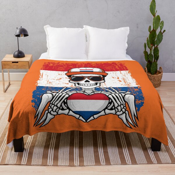 Item preview, Dutch Pride Skeleton Art - Netherlands Football & Orange Spirit Tee designed and sold by Colorful Designs.