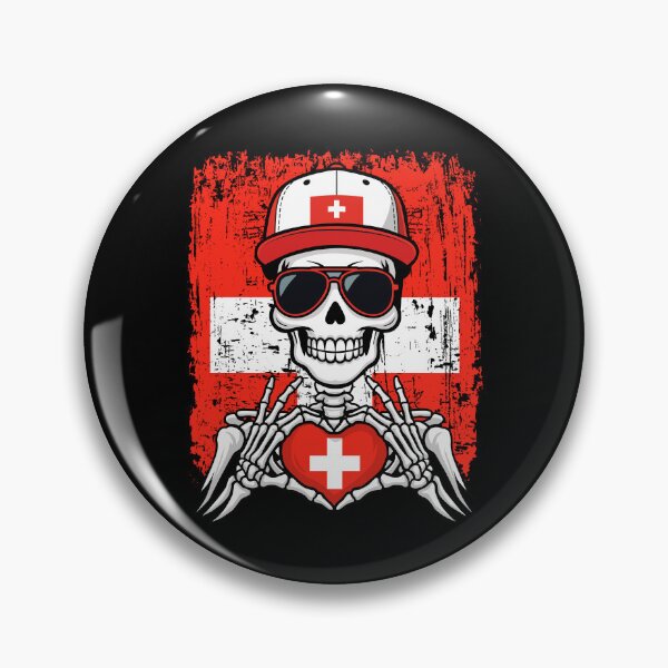 Item preview, Swiss Pride Skeleton Art - Switzerland Football & Swiss Cross Spirit Tee designed and sold by Colorful Designs.